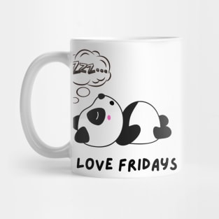 Funny panda I love Fridays Mug